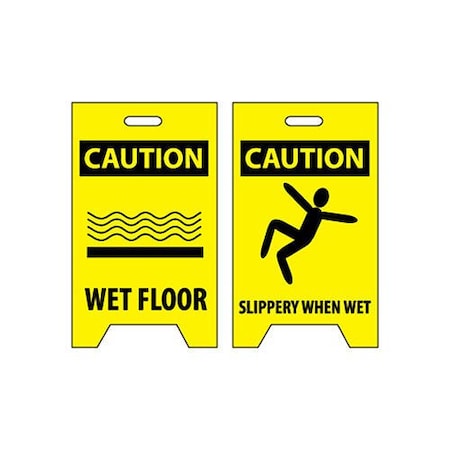 NMC Floor Sign - Caution Wet Floor Caution Slippery When Wet